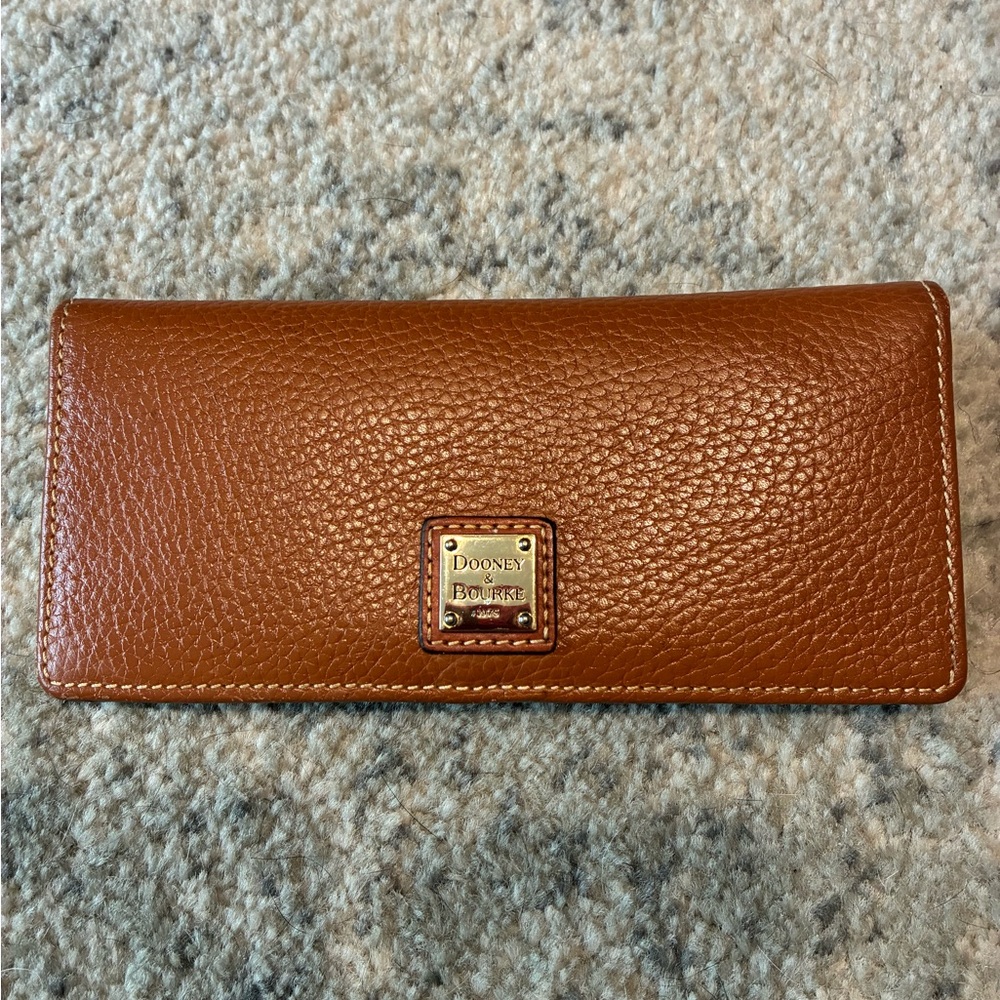 Dooney & Bourke Brown Key Pebbled Leather Wallet